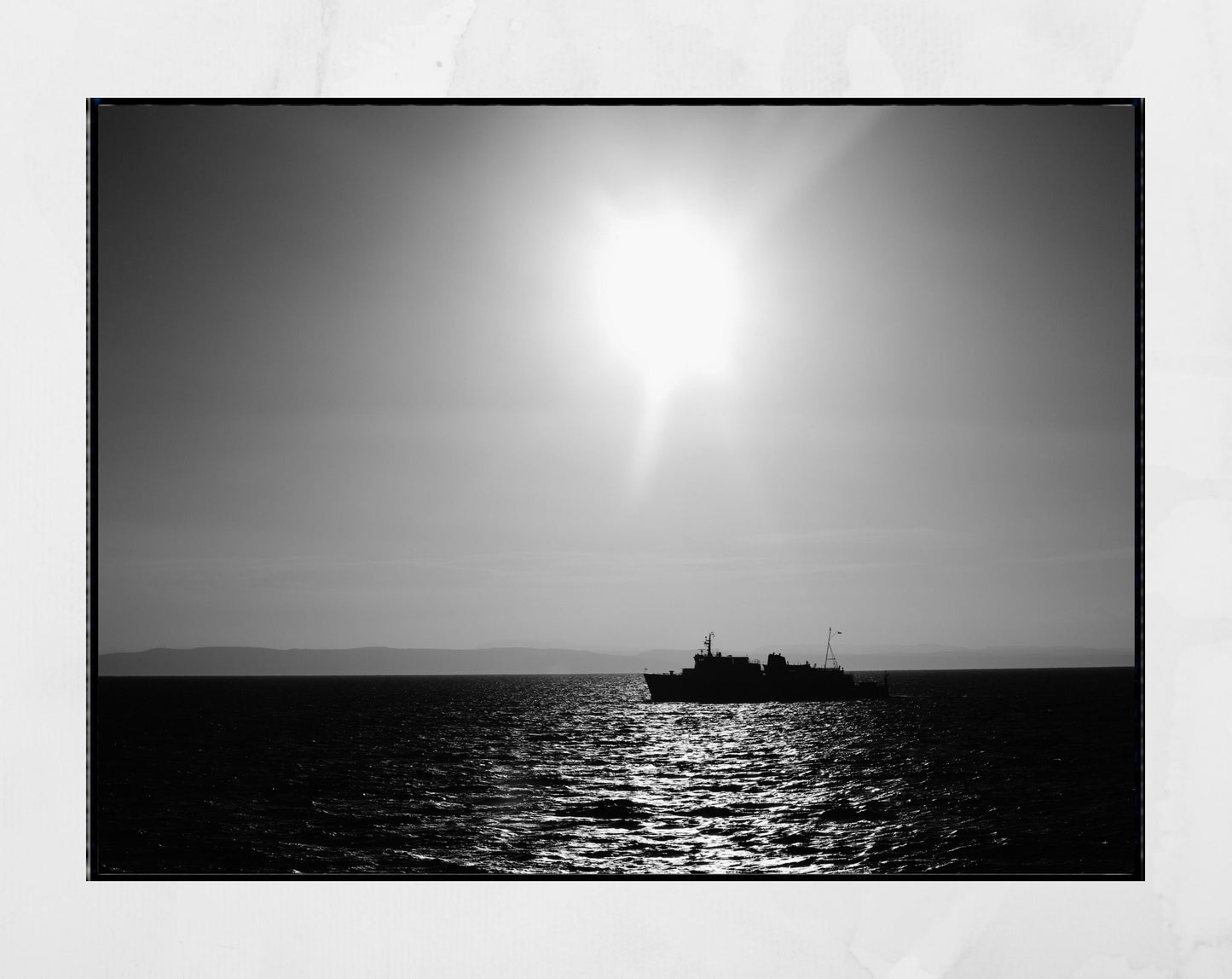 Landscape Photography Firth Of Clyde Boat Black And White Print