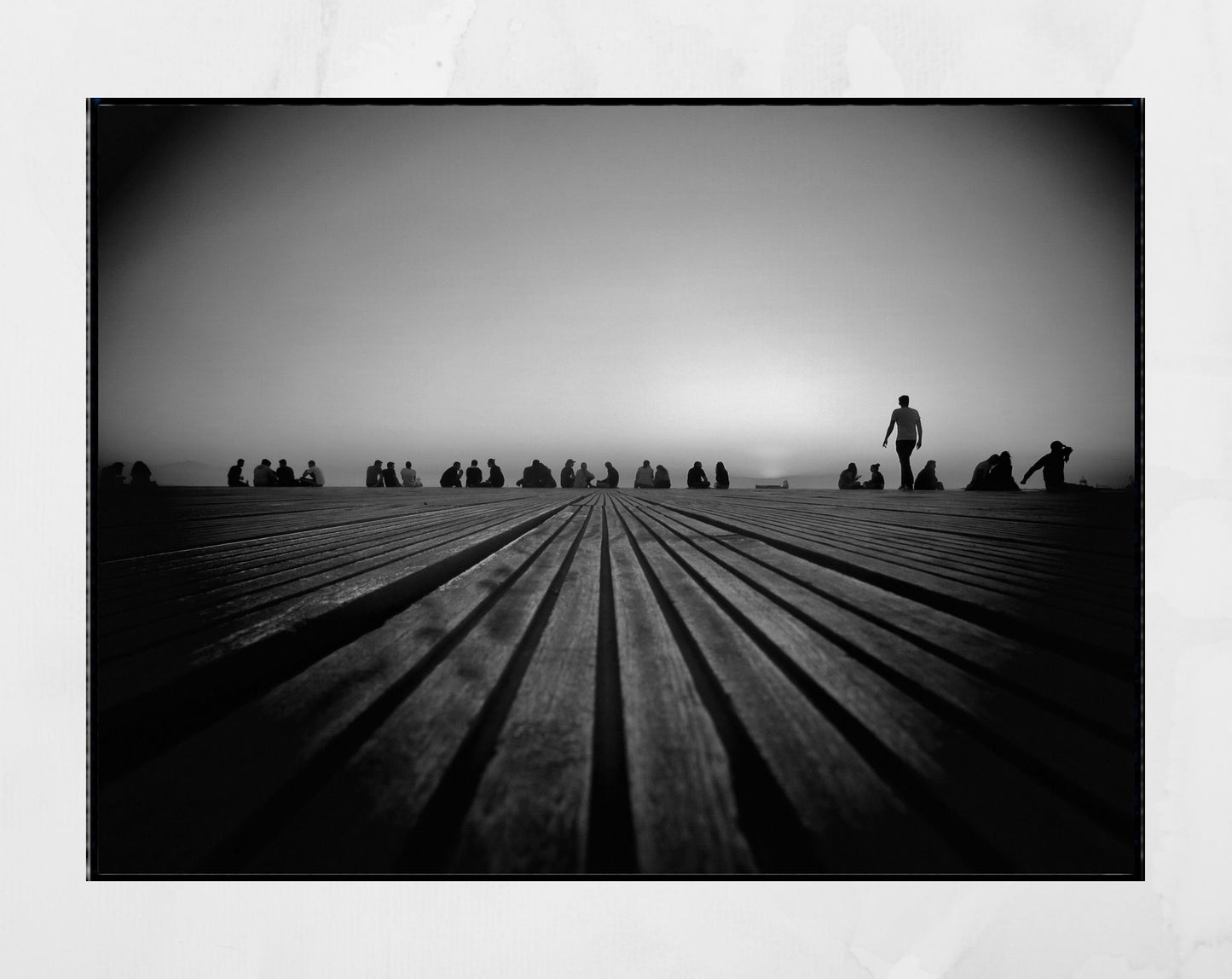 Thessaloniki Boardwalk Black And White Photography Print