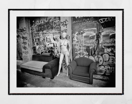 Athens Urban Street Black And White Photography Print