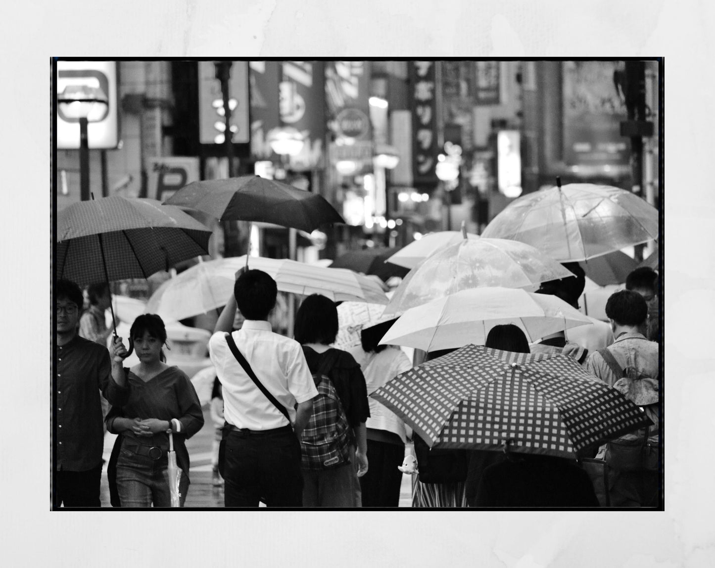 Kichijōji Tokyo In The Rain Street Black And White Photography Print