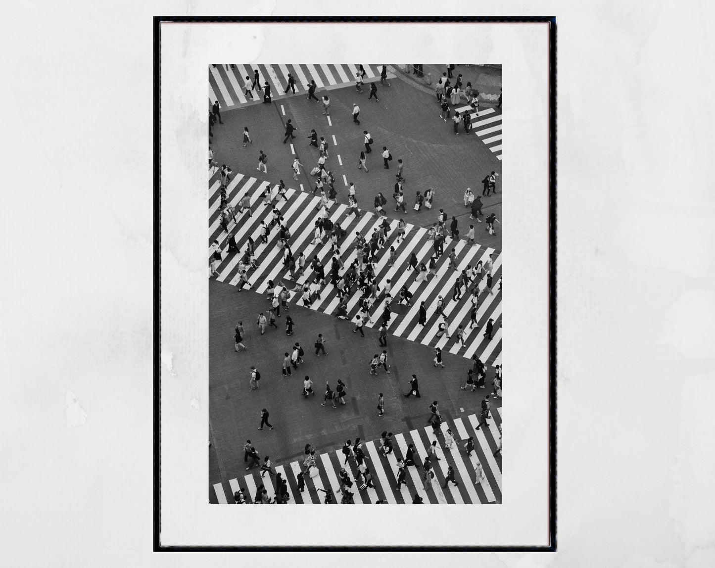 Shibuya Crossing Tokyo Black And White Photography Print Wall Art