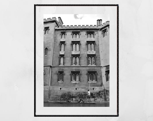 St John's Cambridge University Black And White Photography Print