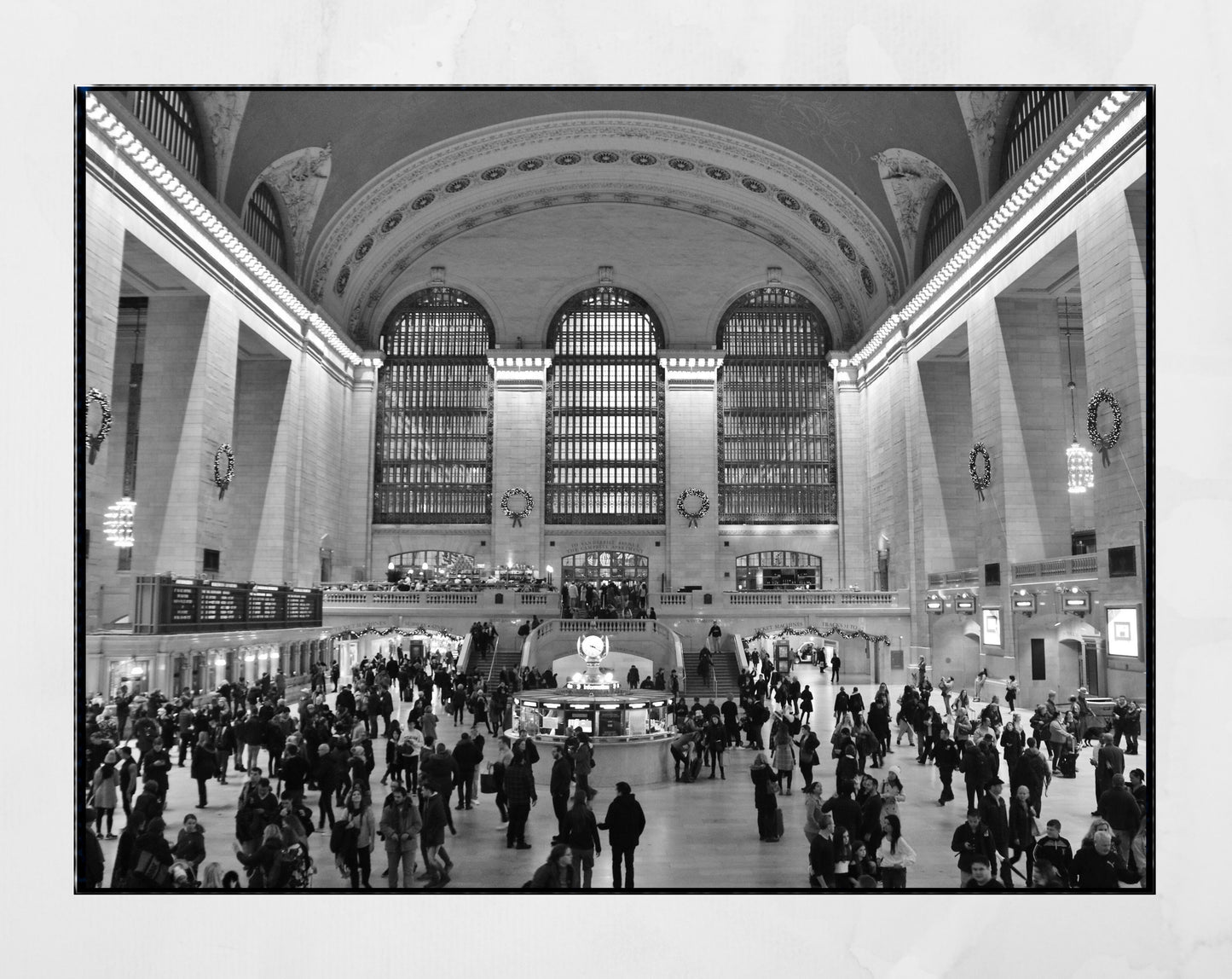 New York Grand Central Station Black And White Photography Print