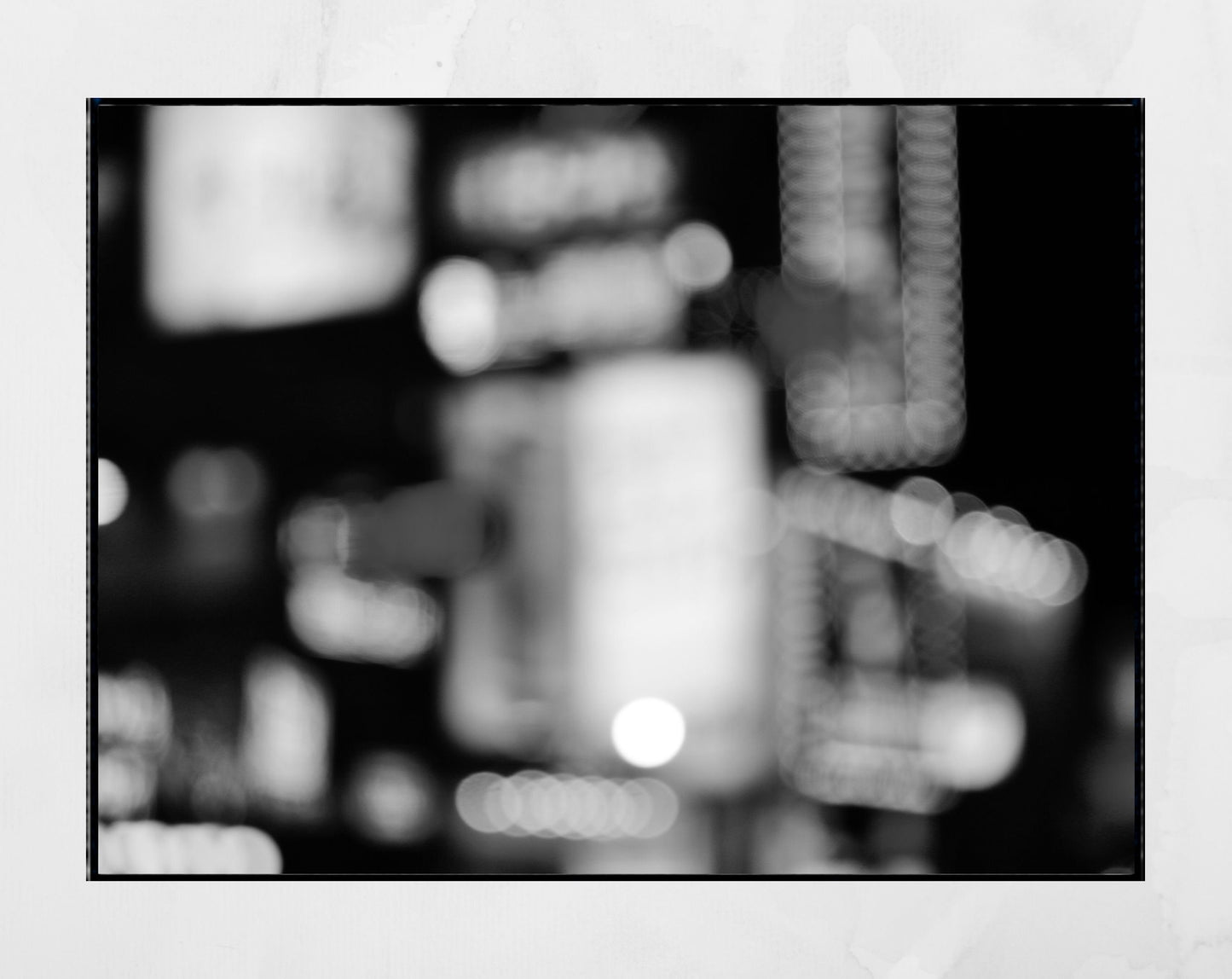 Gangnam Seoul Bokeh Black And White Photography Print
