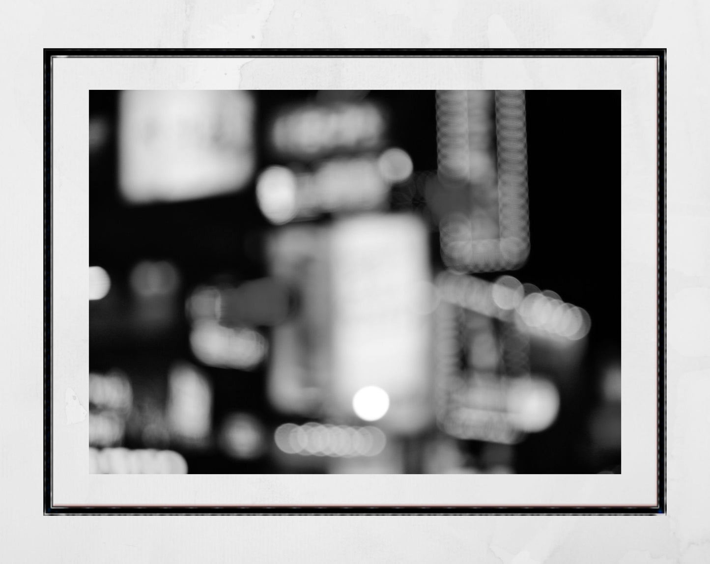 Gangnam Seoul Bokeh Black And White Photography Print