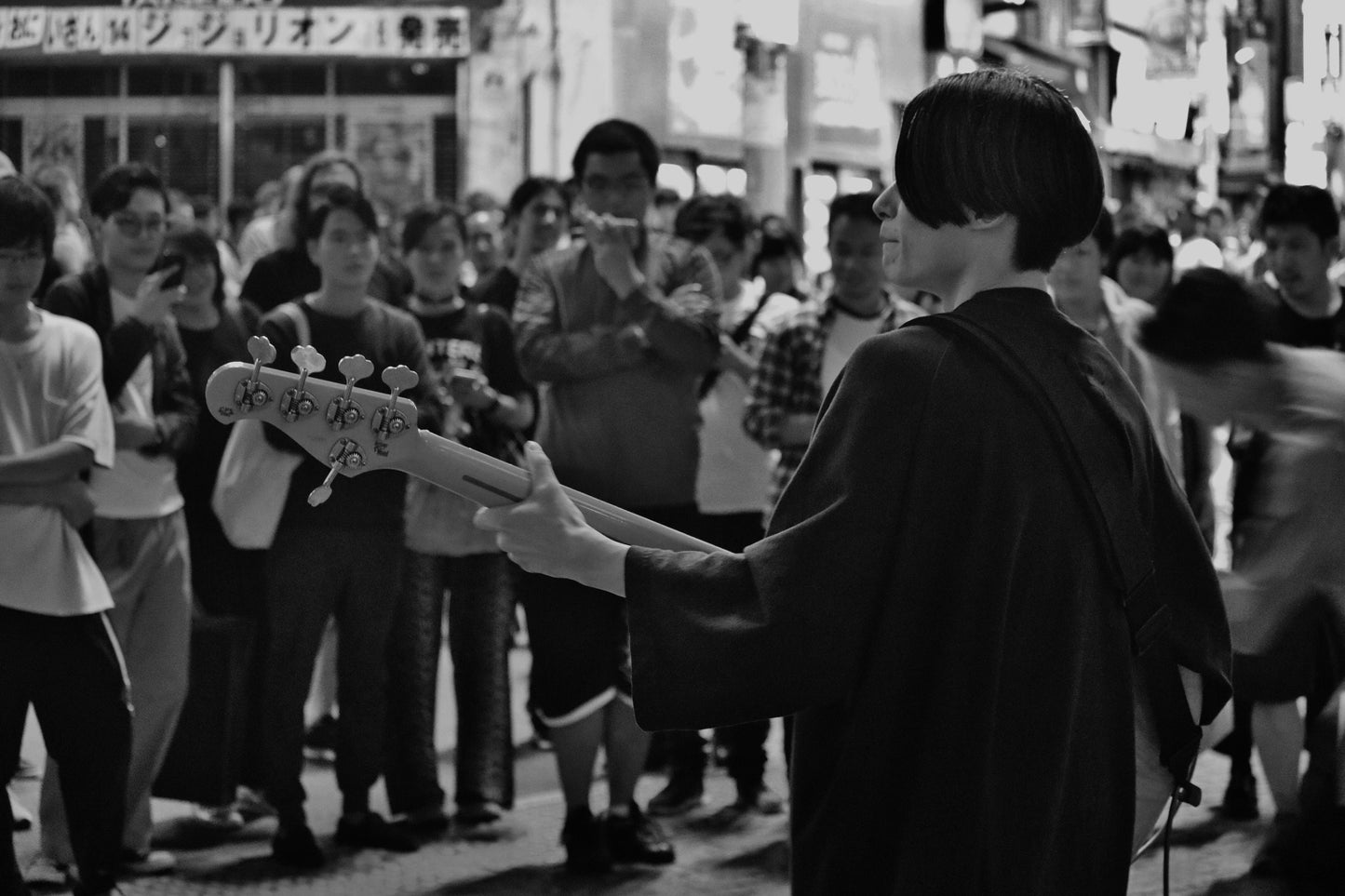 Guitarist Poster Shibuya Crossing Tokyo Print Street Black And White Photography