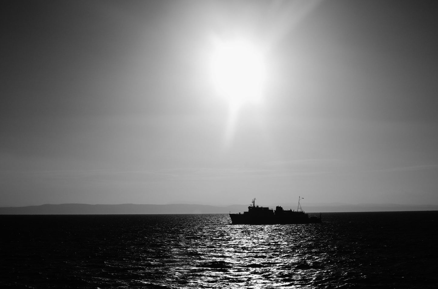 Landscape Photography Firth Of Clyde Boat Black And White Print
