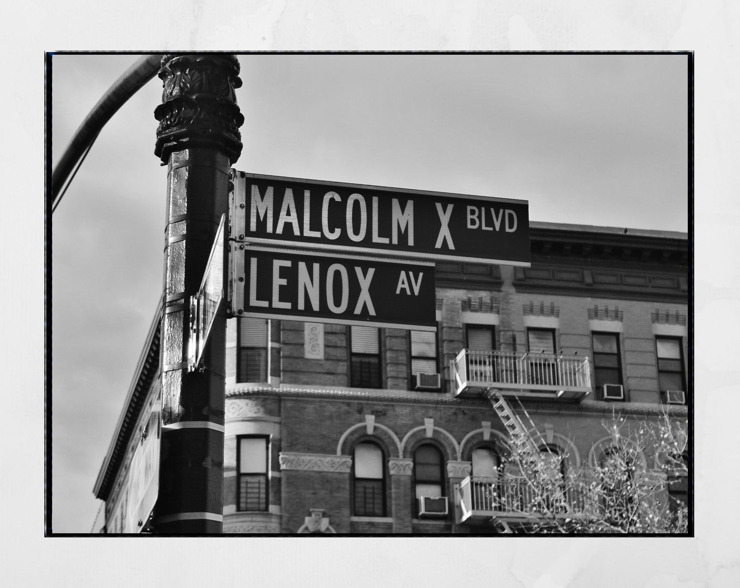 Harlem Print Malcolm X Boulevard Lenox Avenue Poster New York Street Photography