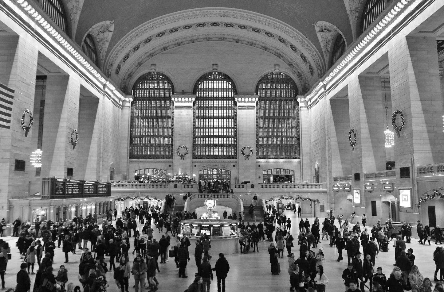New York Grand Central Station Black And White Photography Print