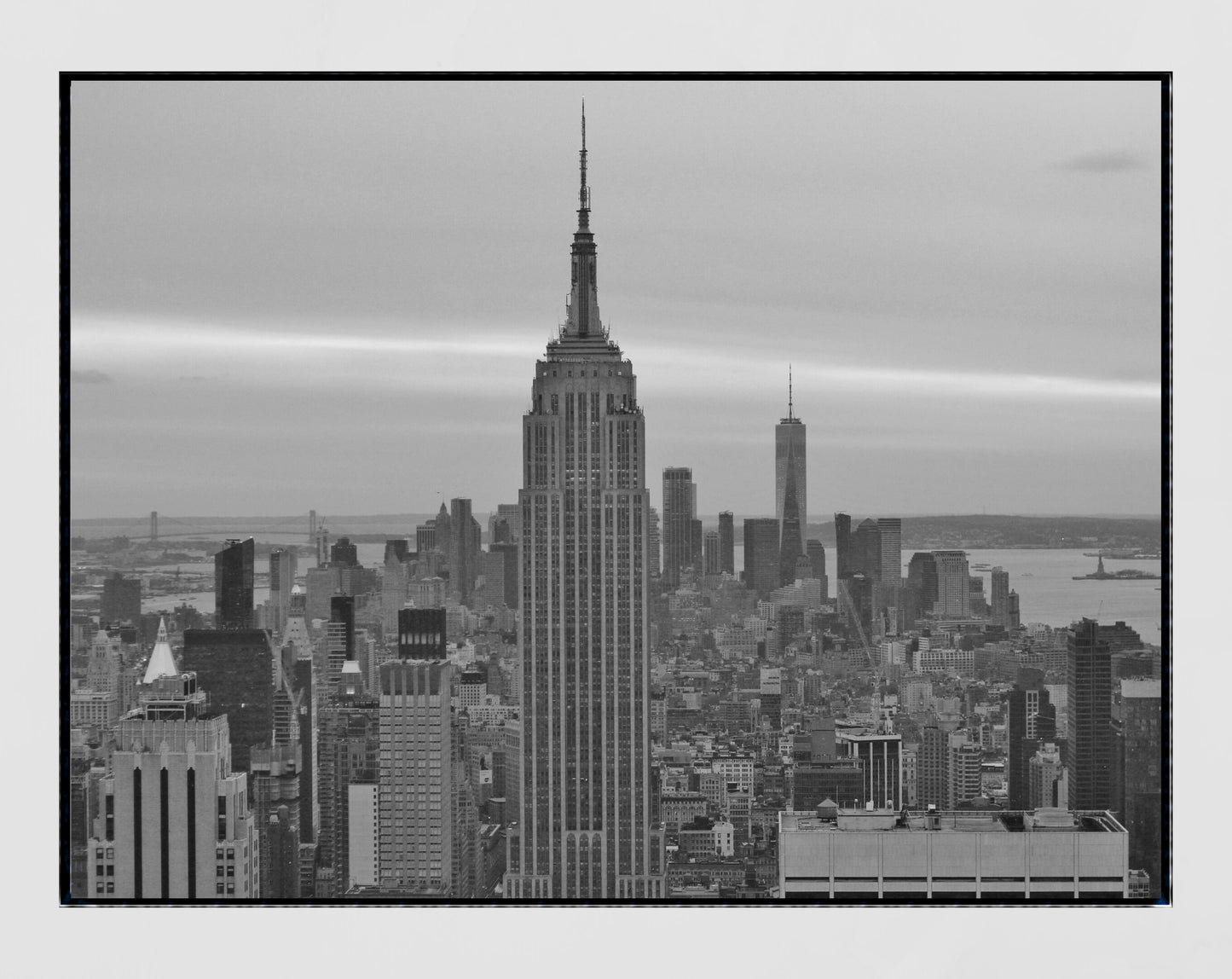 Empire State Building New York Skyline Black And White Photography Poster