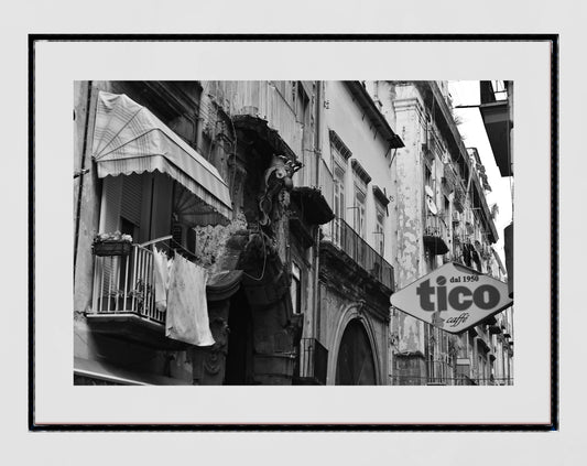 Naples Italy Black And White Street Photography Print