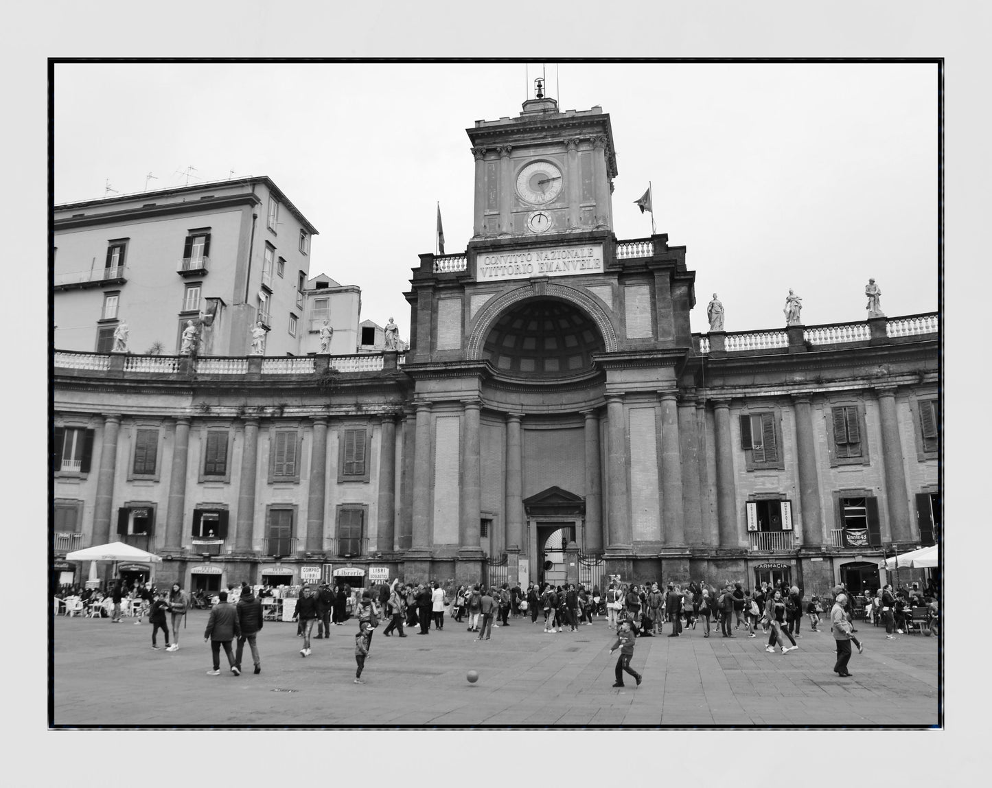 Piazza Dante Naples Italy Black And White Photography Print