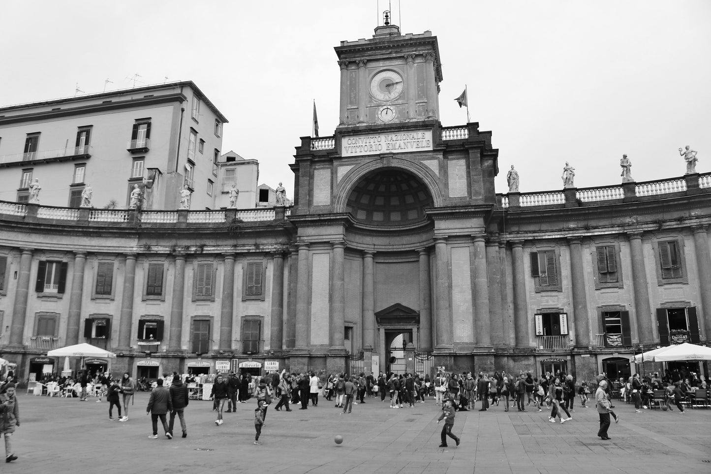Piazza Dante Naples Italy Black And White Photography Print