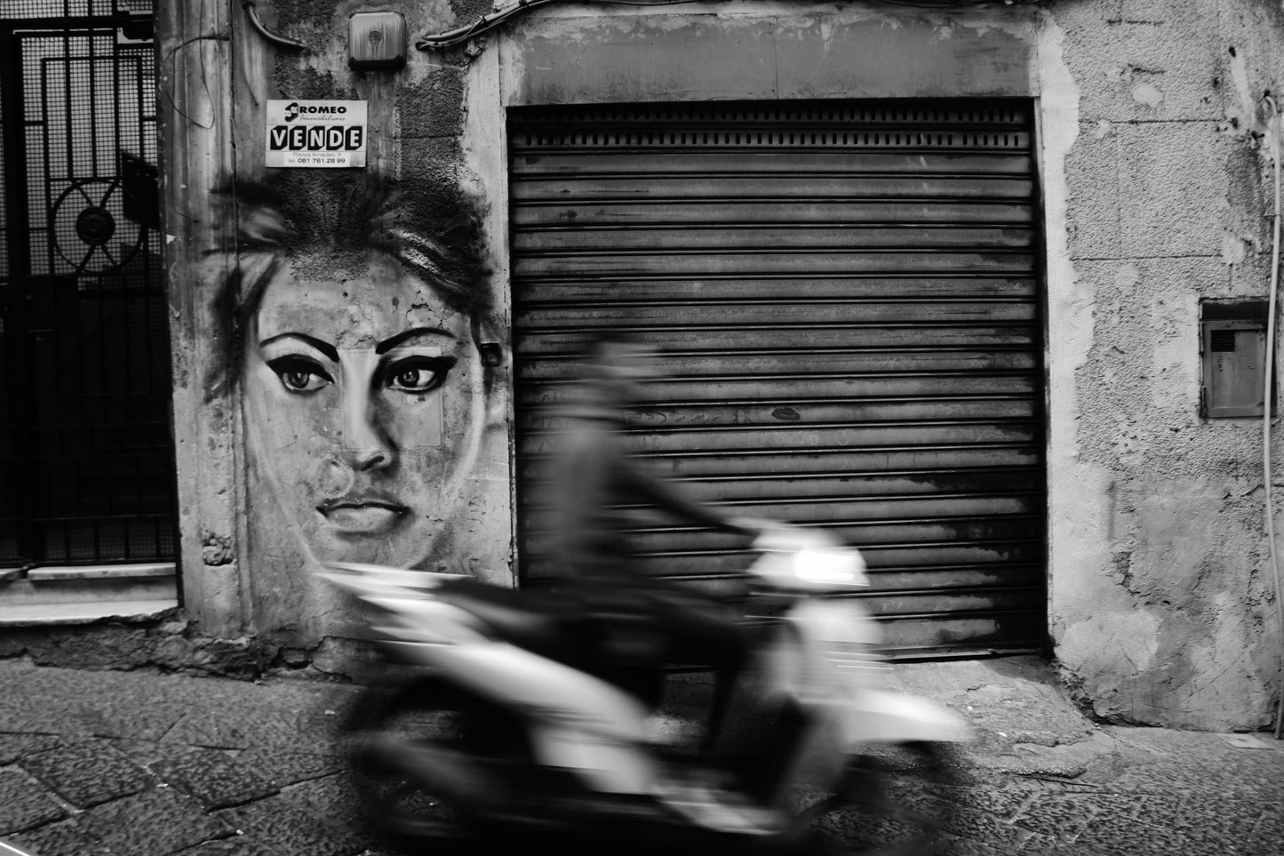 Street Photography Naples Italy Black And White Wall Art