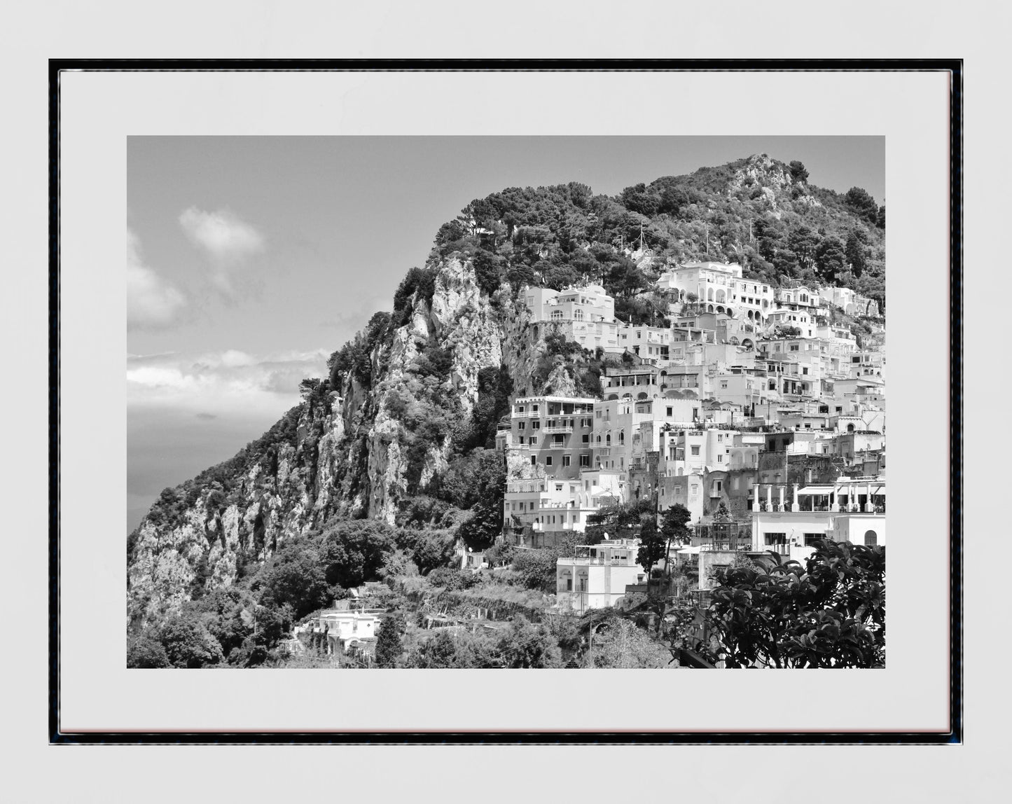 Capri Print Amalfi Coast Italy Black And White Photography