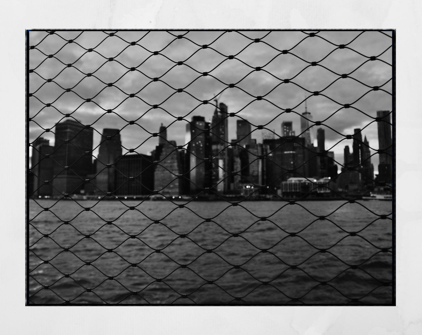 Manhattan New York Skyline Black And White Photography Print