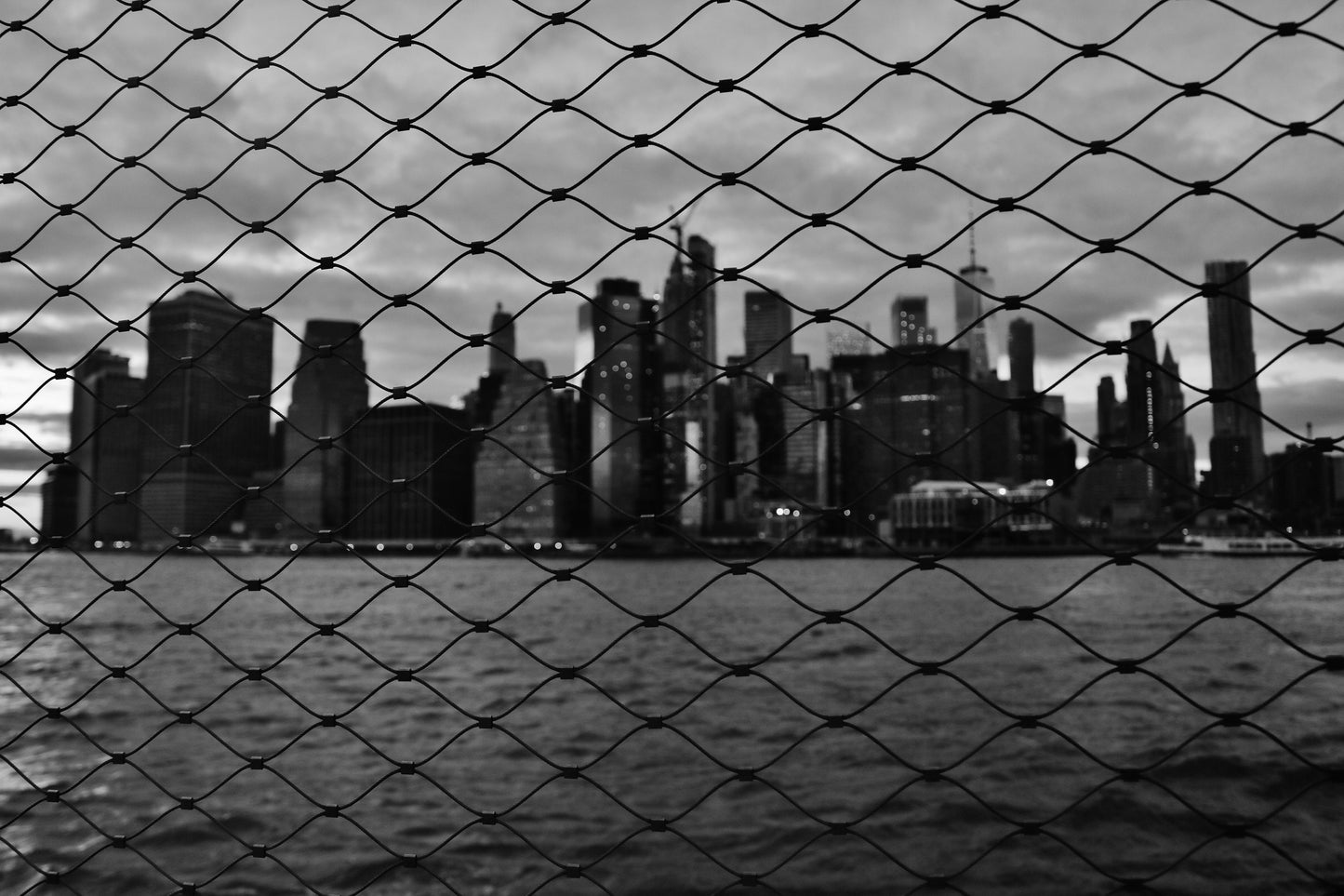 Manhattan New York Skyline Black And White Photography Print