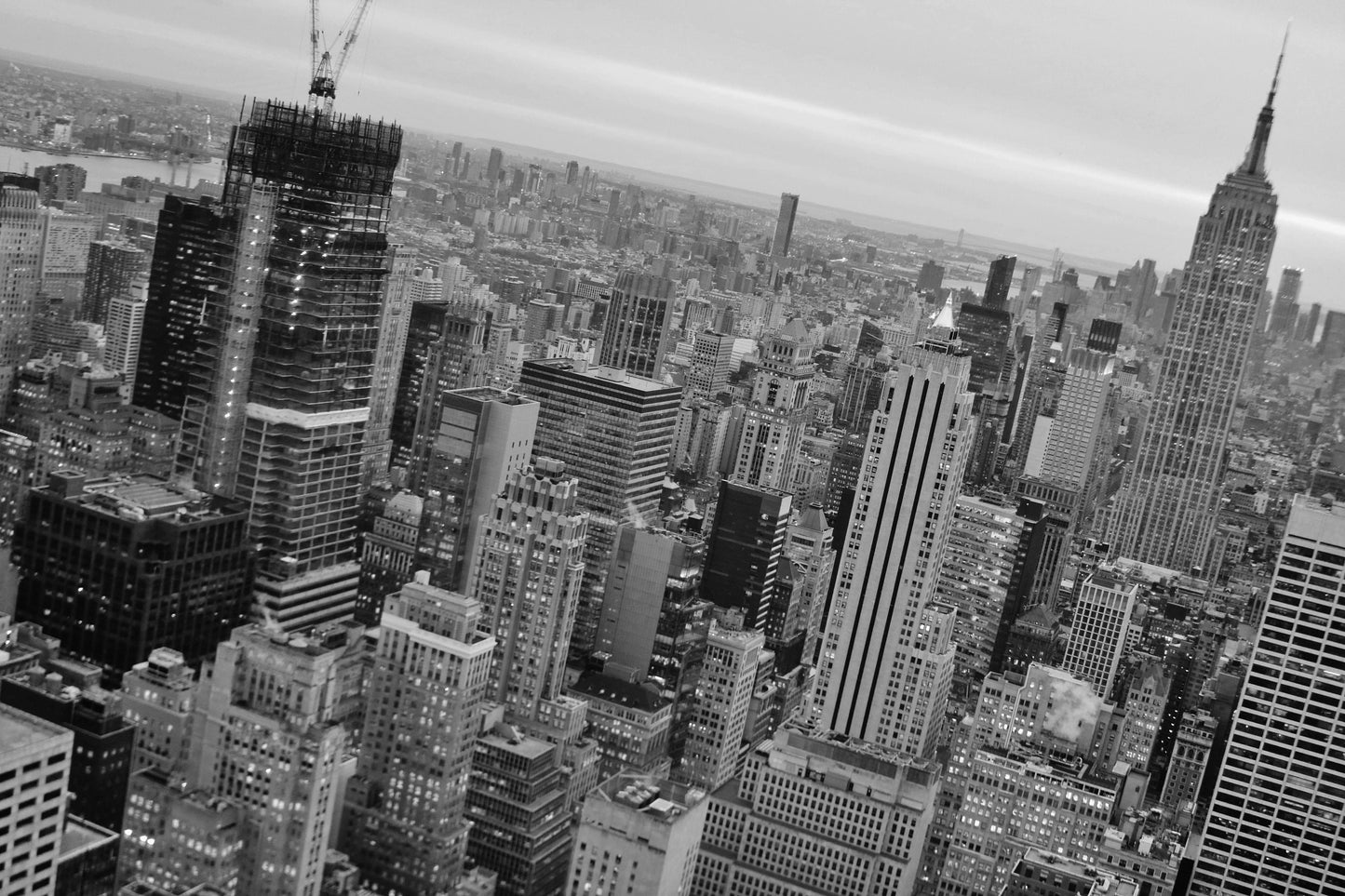 New York Skyline Poster Empire State Building Black And White Photography Print