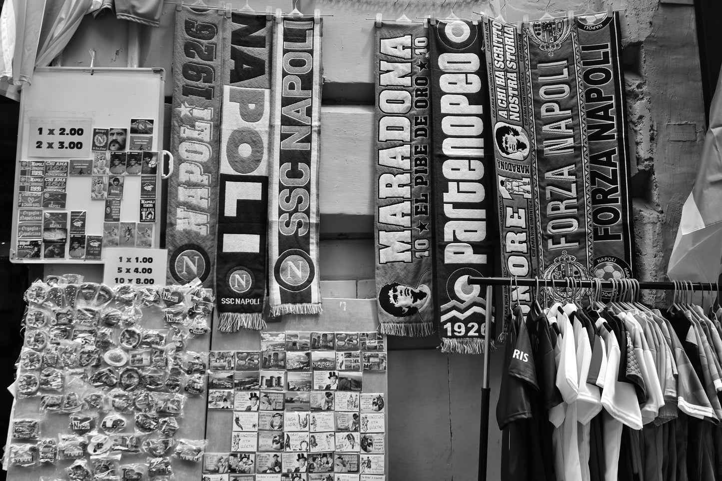 Naples Italy Napoli Soccer Black And White Photography Poster