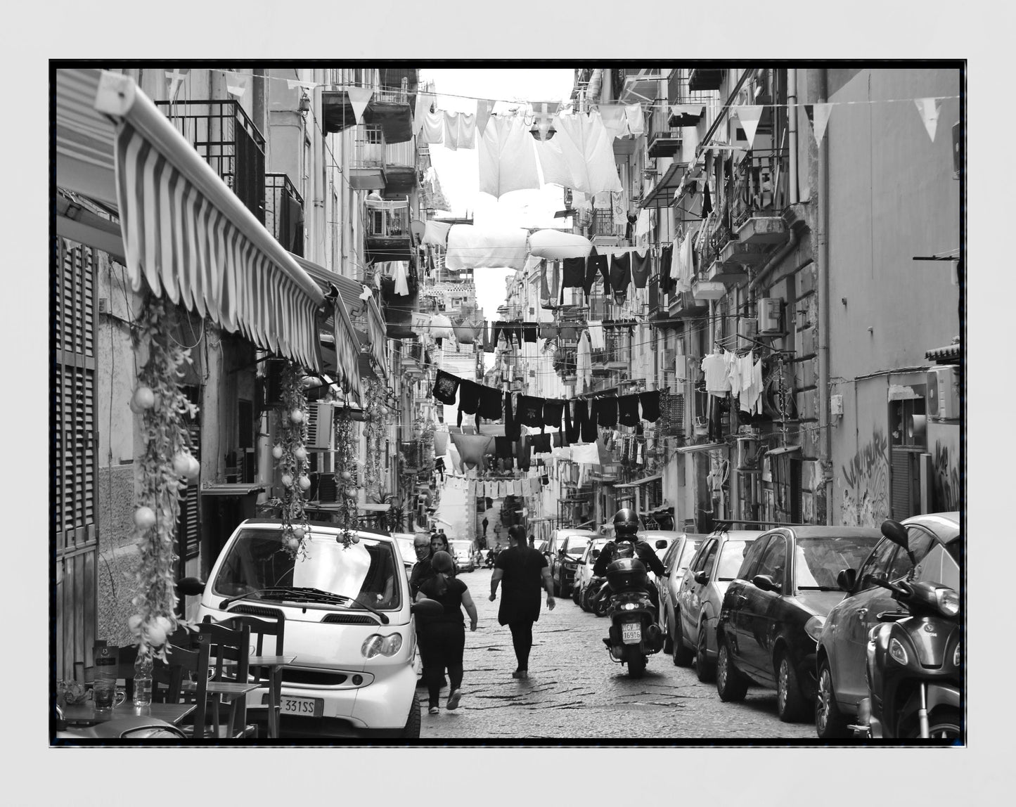 Naples Italy Print Street Black And White Photography
