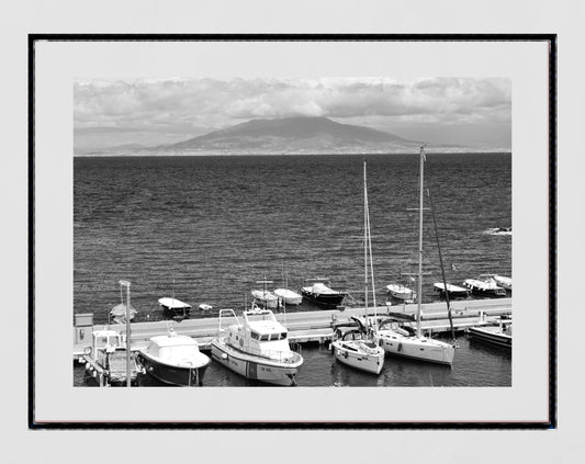 Capri Italy Wall Art Mount Vesuvius Black And White Photography Print