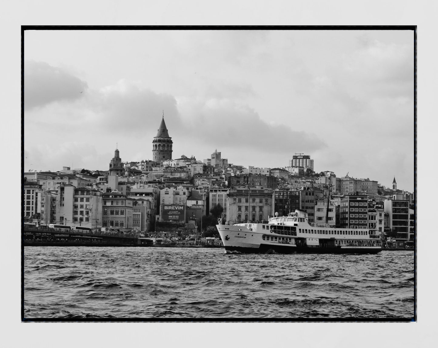 Istanbul Galata Tower Eminonu Black And White Photography Print Wall Art