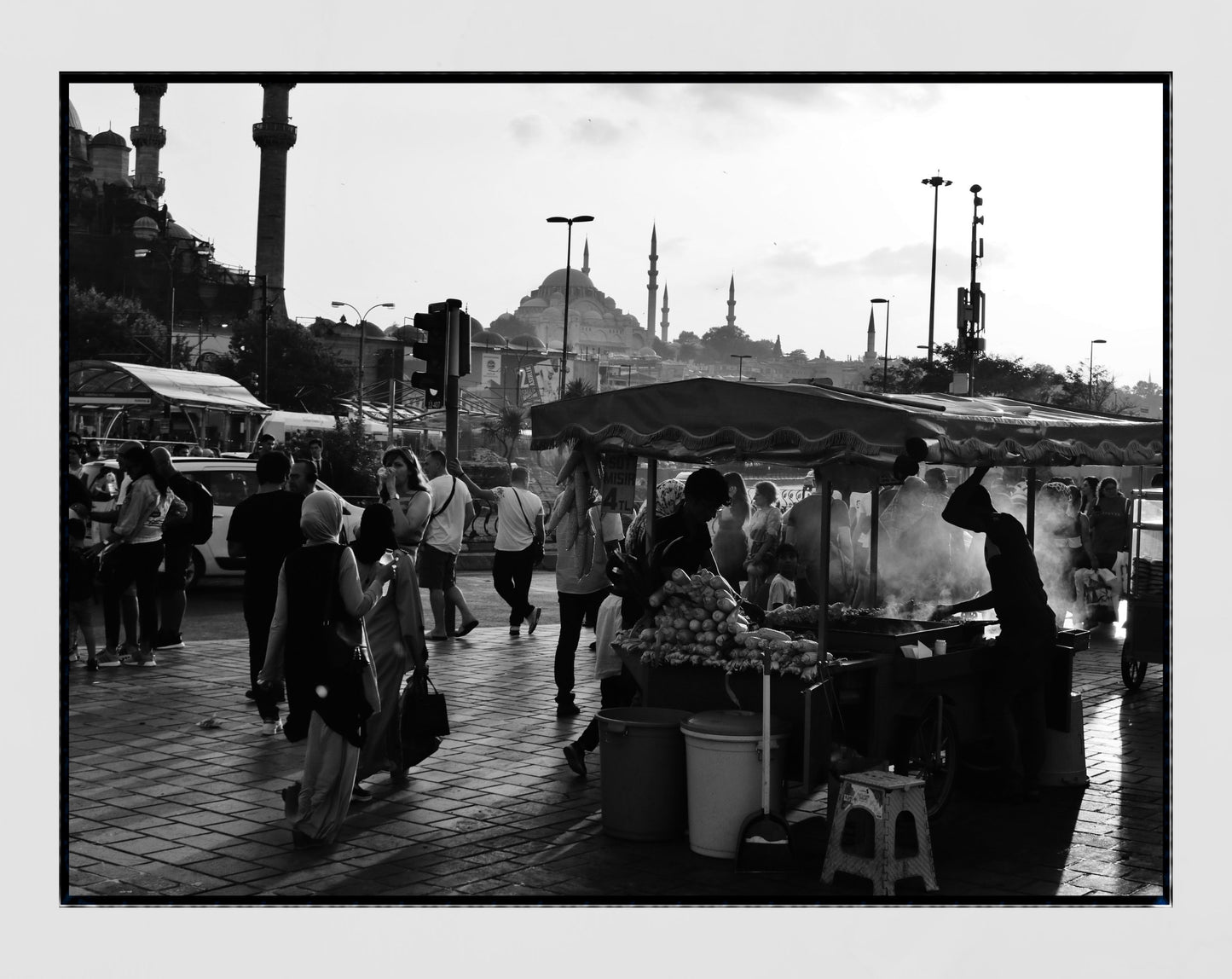 Istanbul Eminönü Black And White Photography Print Poster