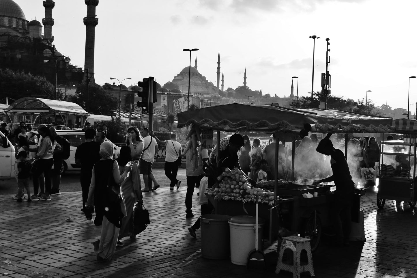 Istanbul Eminönü Black And White Photography Print