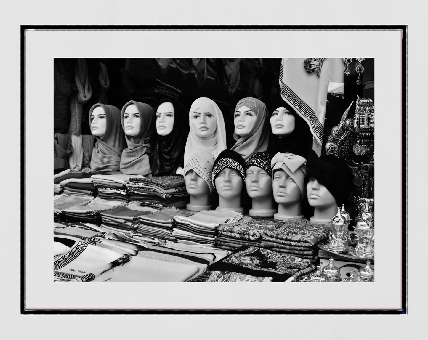 Middle East Wall Art Turkey Istanbul Grand Bazaar Black And White Photography Print