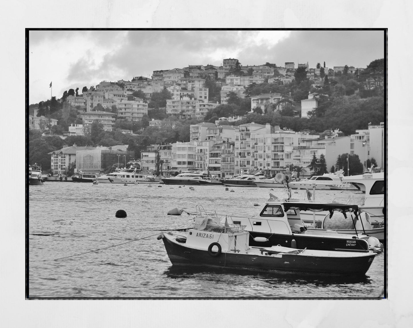 Istanbul Arnavutkoy Black And White Photography Print Wall Art