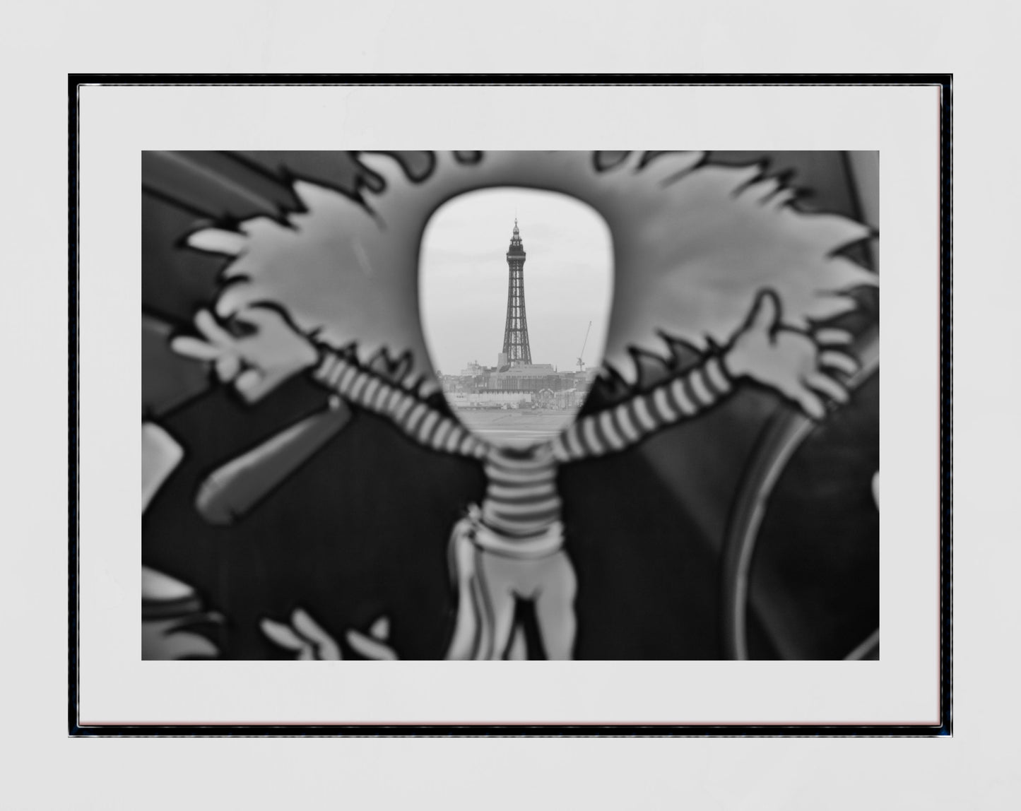 Blackpool Photography Print Blackpool Tower South Pier Black And White Poster Gift