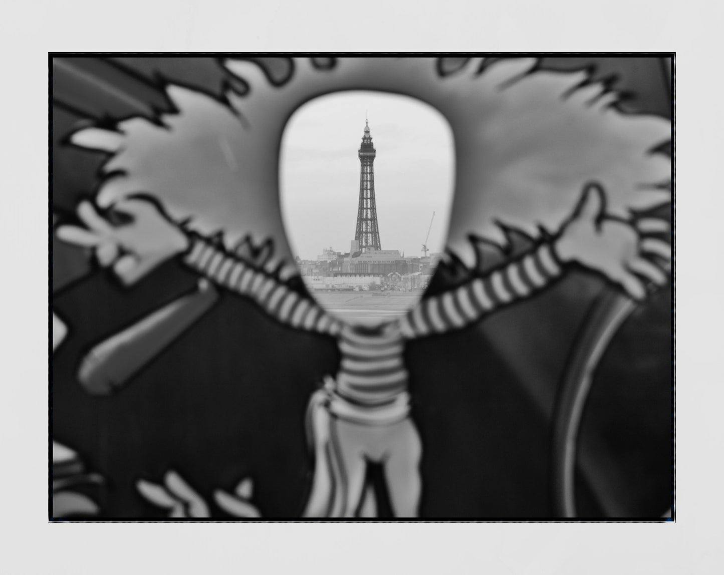 Blackpool Photography Print Blackpool Tower South Pier Black And White Poster Gift