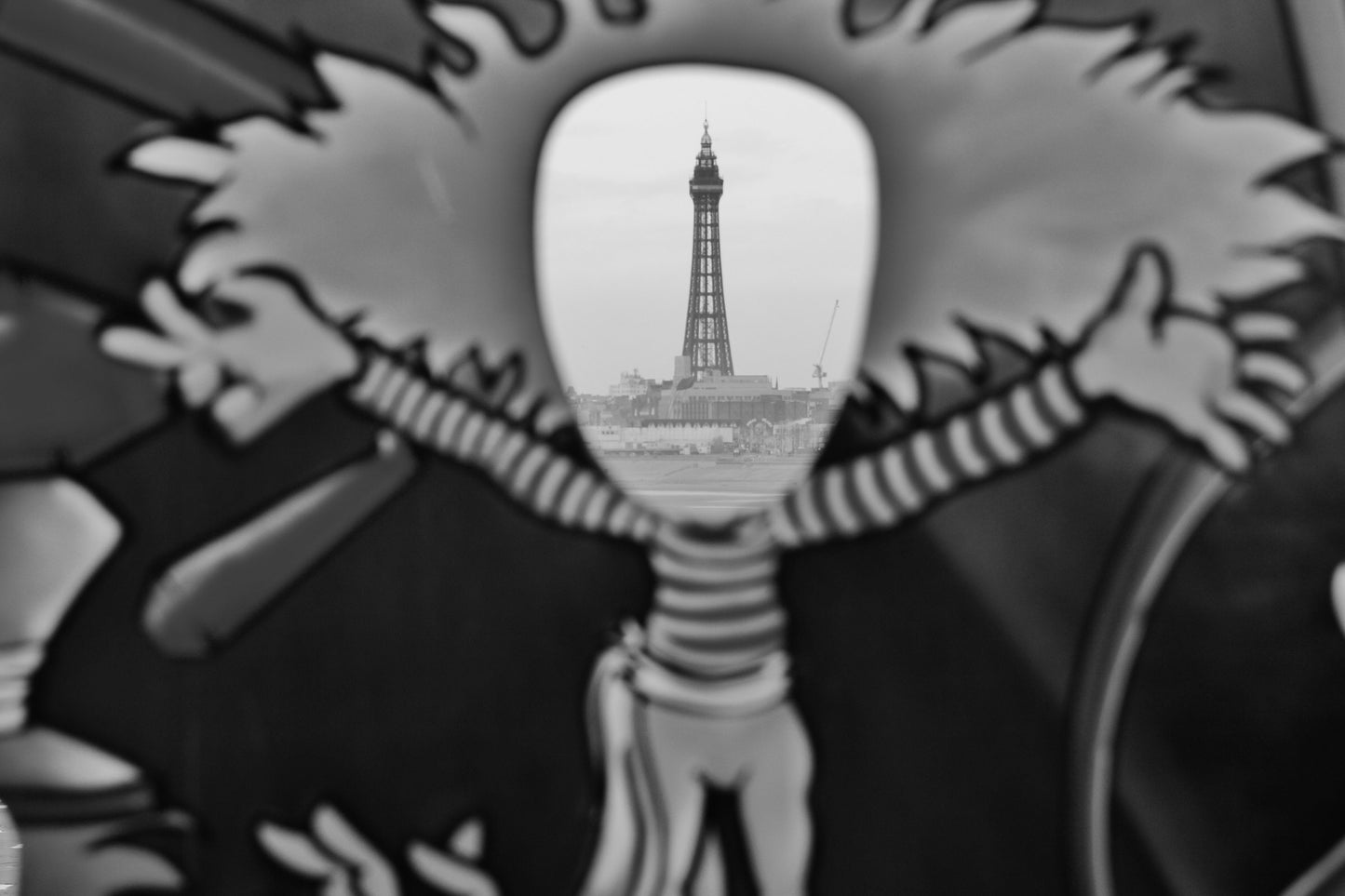 Blackpool Photography Print Blackpool Tower South Pier Black And White Poster Gift