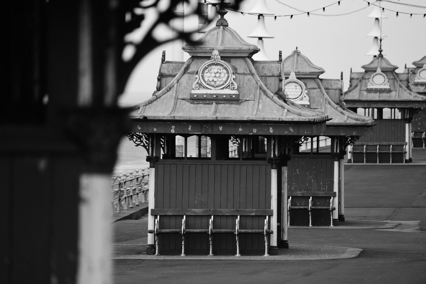 Blackpool Photography Print Victorian Shelter Black And White Poster