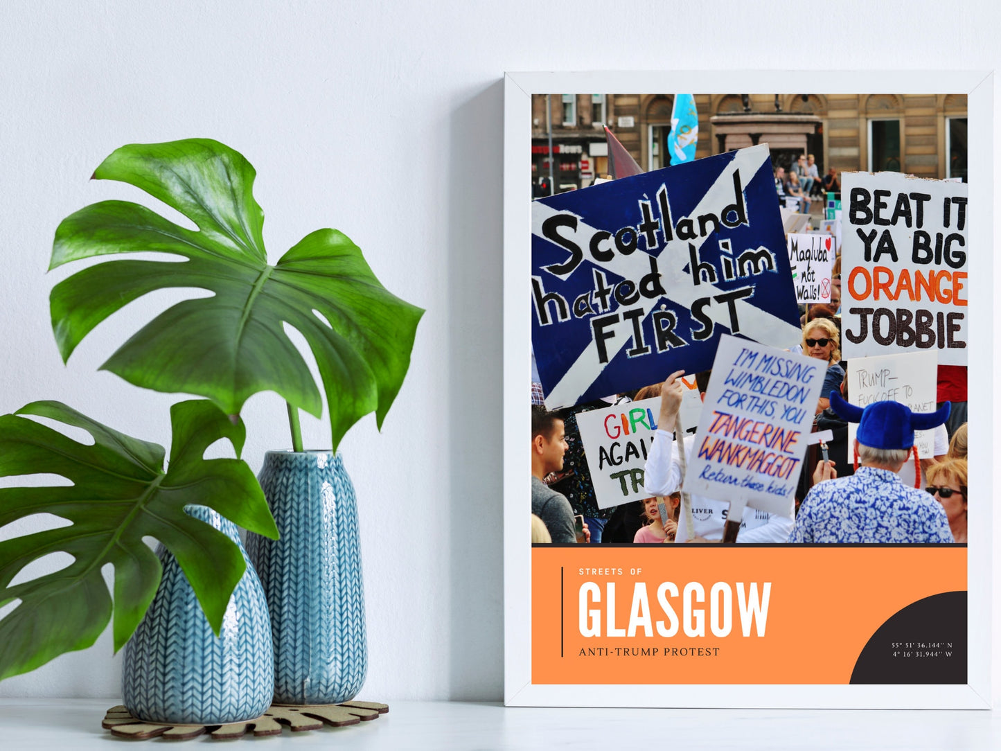 Anti-Trump Photography Poster, Glasgow George Square Print, Fine Art Glasgow Photography