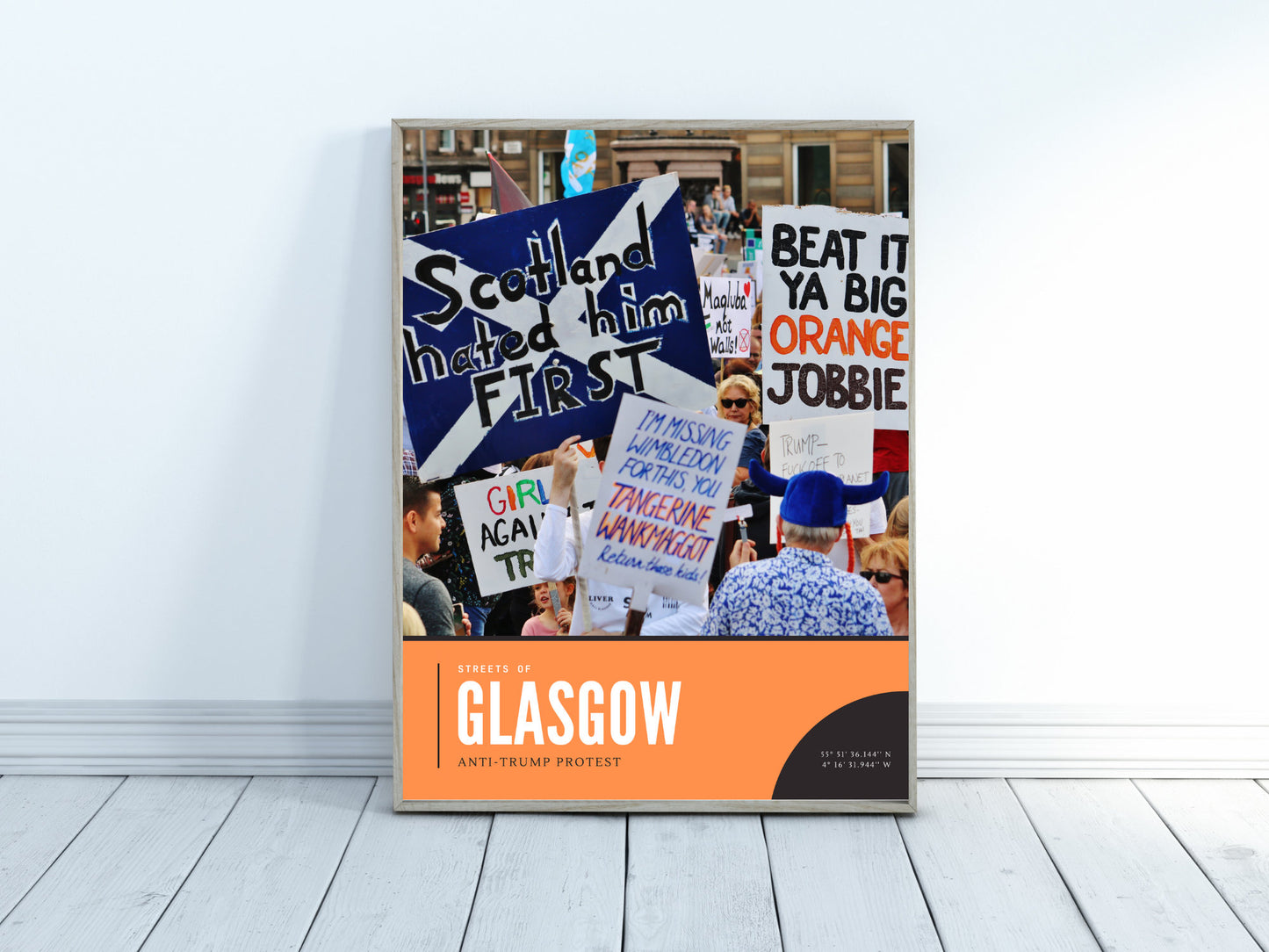 Anti-Trump Photography Poster, Glasgow George Square Print, Fine Art Glasgow Photography