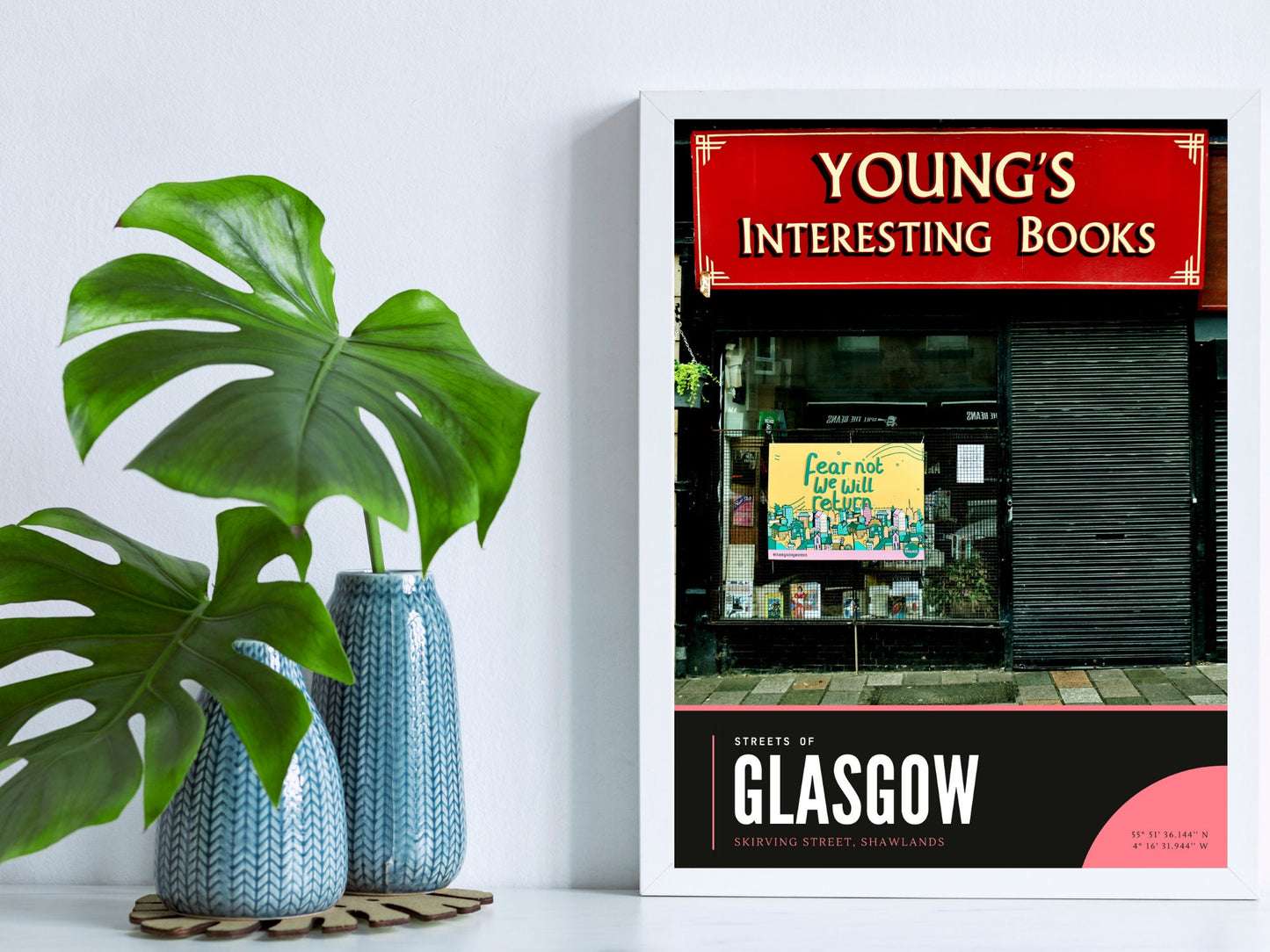 Bookshop Photography Print, Glasgow Shawlands Poster, Shawlands Gift Photography Print
