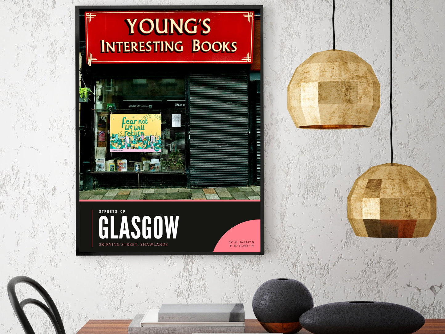 Bookshop Photography Print, Glasgow Shawlands Poster, Shawlands Gift Photography Print