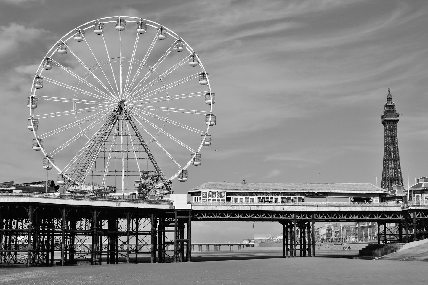 Blackpool Poster Blackpool Tower Central Pier Black And White Photography Wall Art