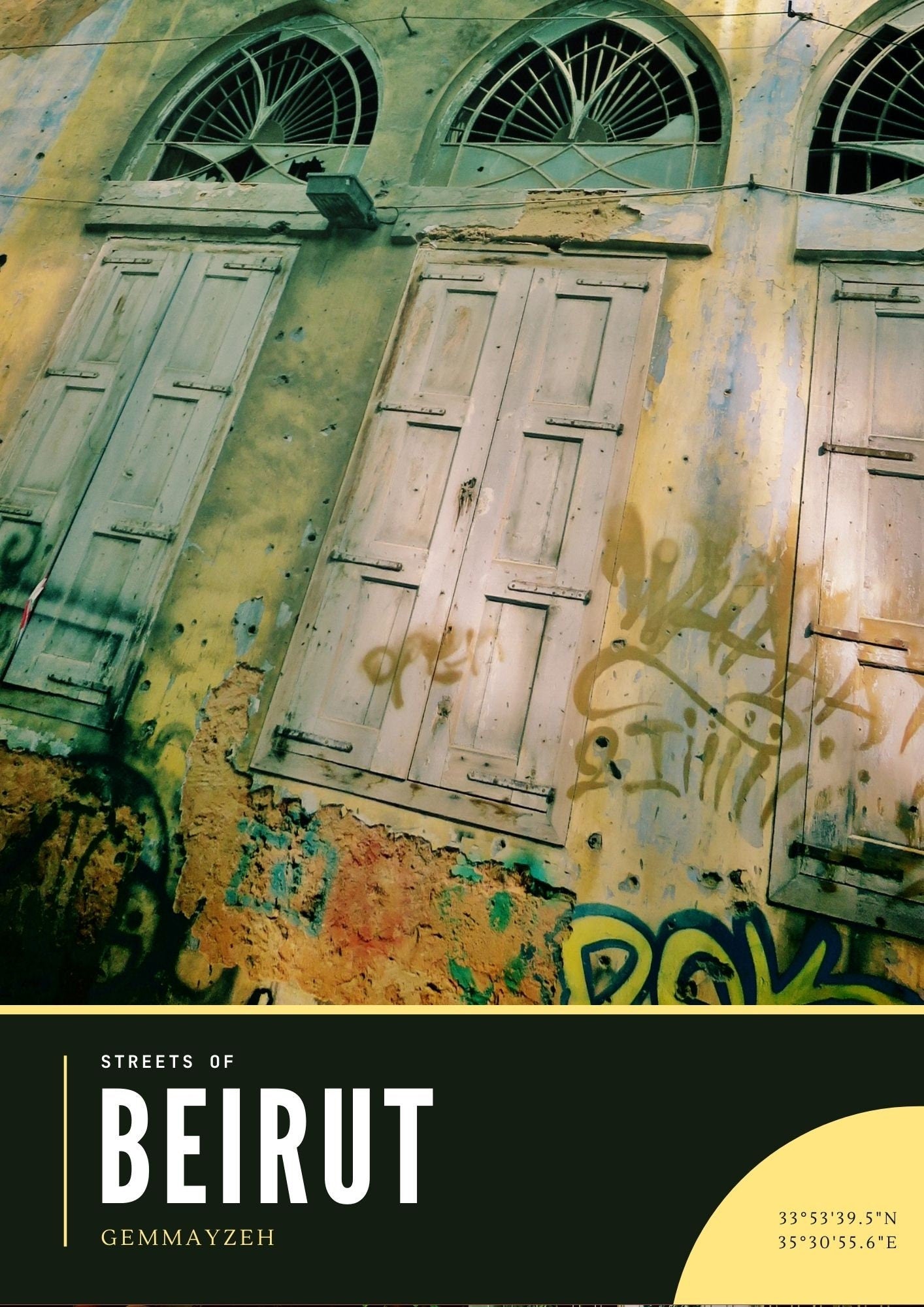 Beirut Gemmayzeh Doorway Photography Print, Streets of Beirut Photography Artwork Series