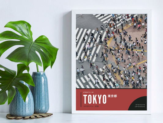 Tokyo Photography Shibuya Scramble From Above Photography Print