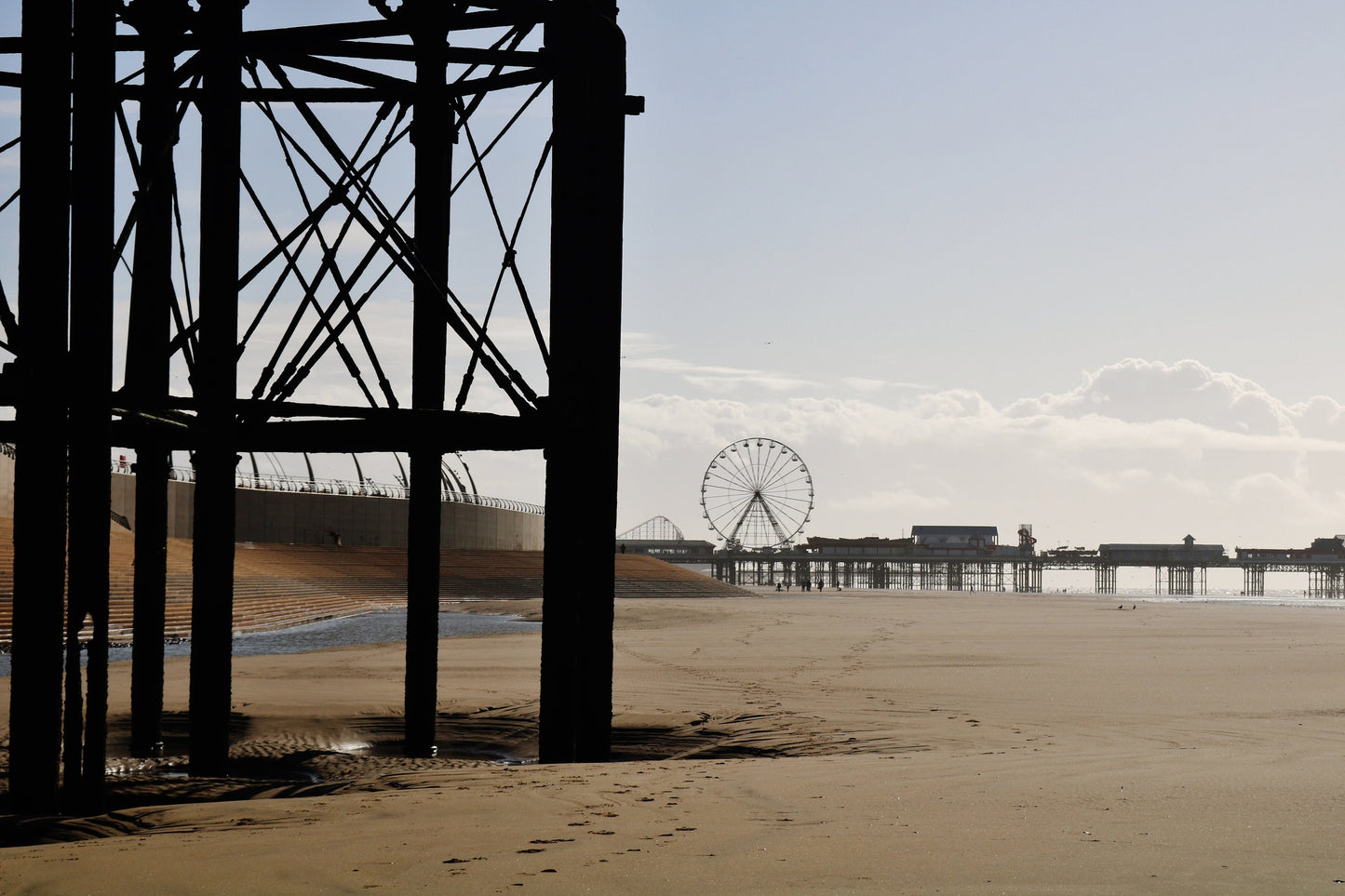 Blackpool Poster Ferris Wheel Under The Boardwalk Photography