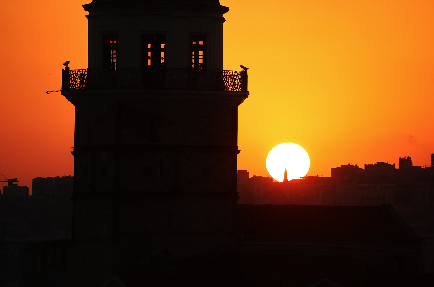 Istanbul Maiden's Tower Sunset Photography Print Poster