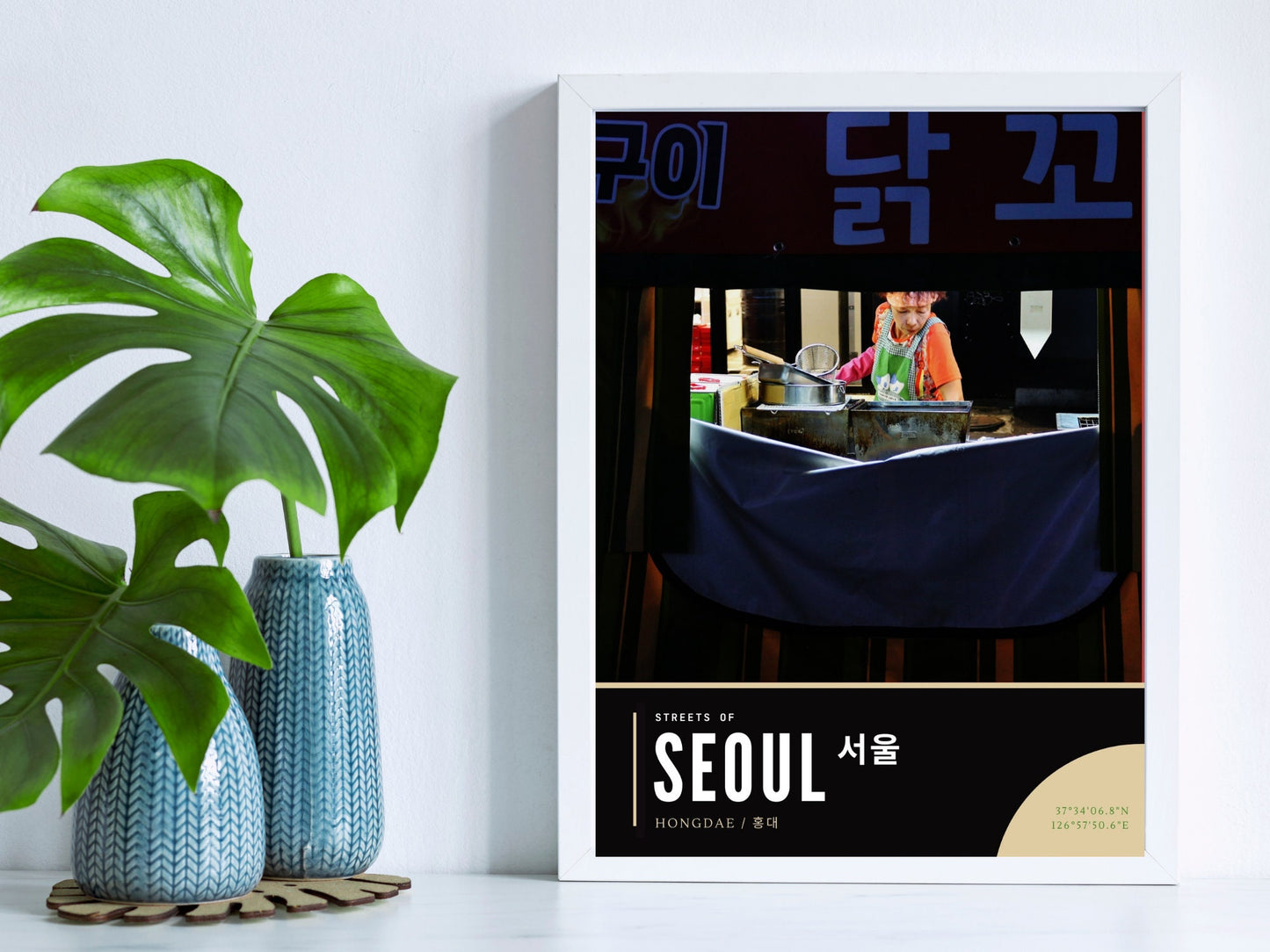 Streets of Seoul South Korea, Hongdae Food Market Art Print