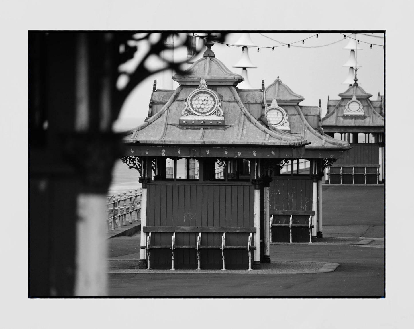 Blackpool Photography Print Victorian Shelter Black And White Poster