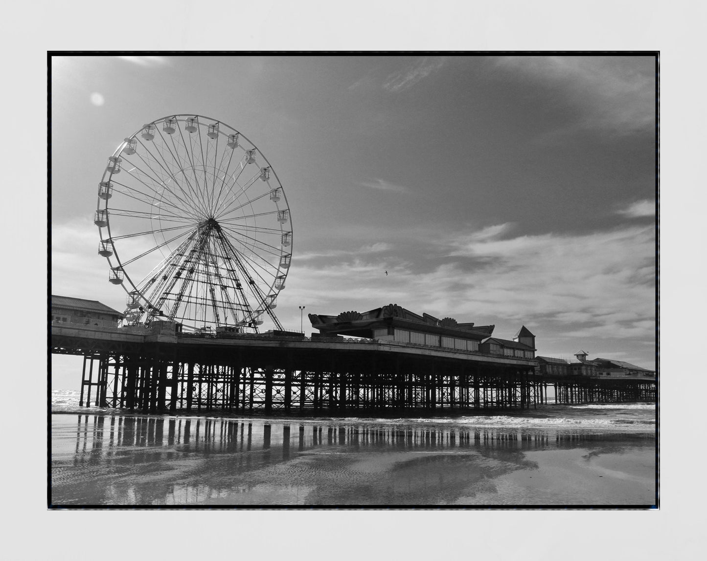 Blackpool Photography Print Blackpool Central Pier Black And White Poster