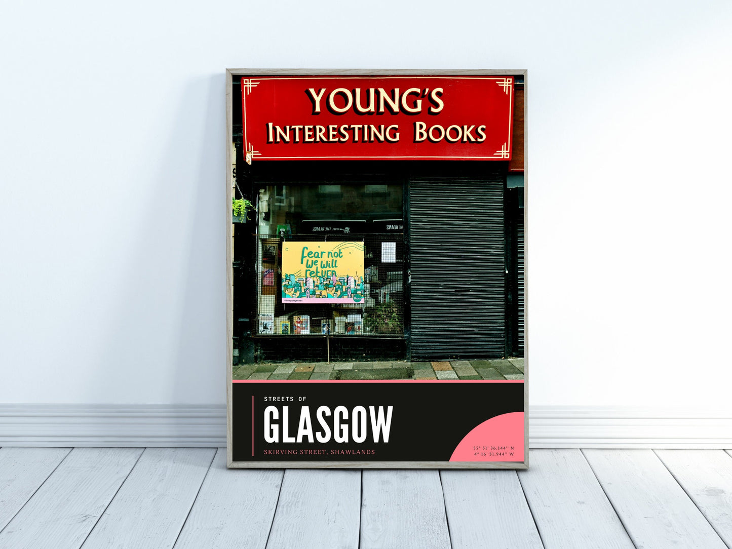 Bookshop Photography Print, Glasgow Shawlands Poster, Shawlands Gift Photography Print