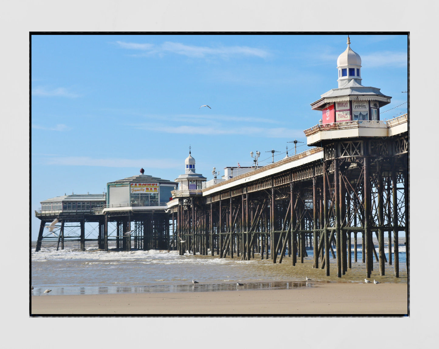 Blackpool Poster North Pier Coastal British Seaside Photography Print