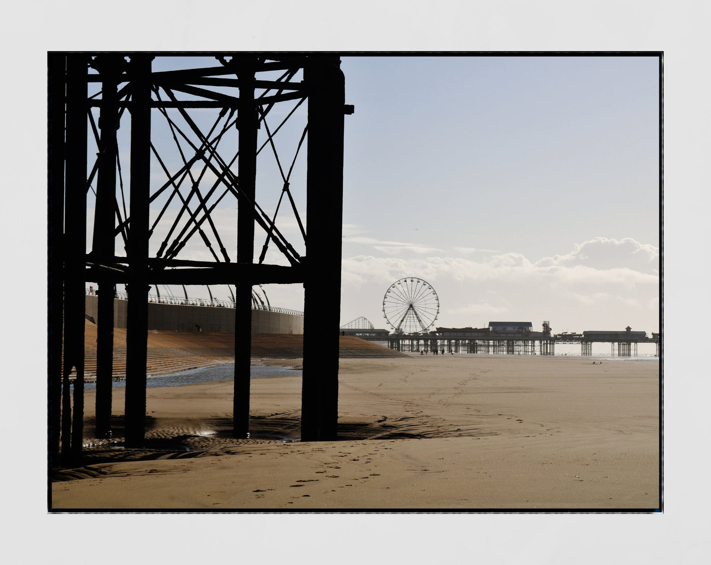 Blackpool Poster Ferris Wheel Under The Boardwalk Photography