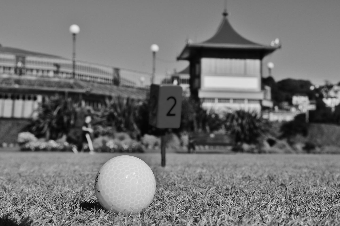 Rothesay Poster Isle Of Bute Winter Gardens Golf Putting Green Photography Black And White Wall Art